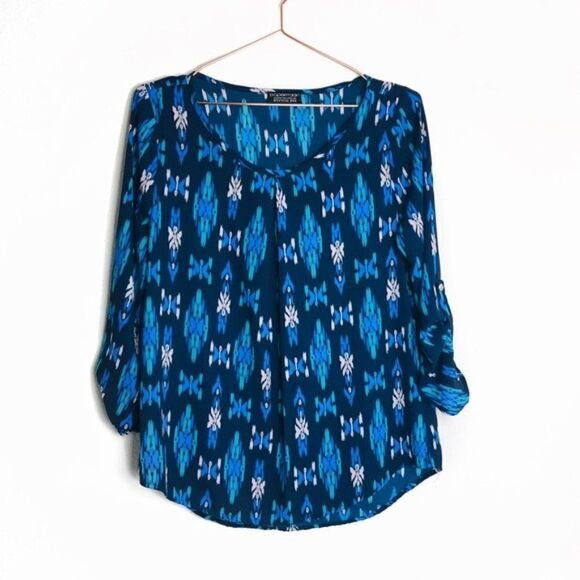 NWOT Papermoon x Stitch Fix Blue Printed Top Small - Picture 1 of 7